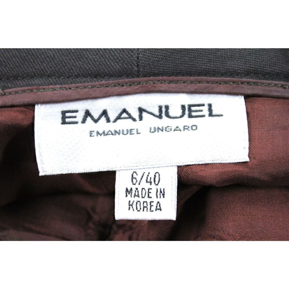 EMANUEL UNGARO Brown 100% Wool PANTS SUIT Military Style 6/40 '70s Korea Women 6 - Picture 6 of 6